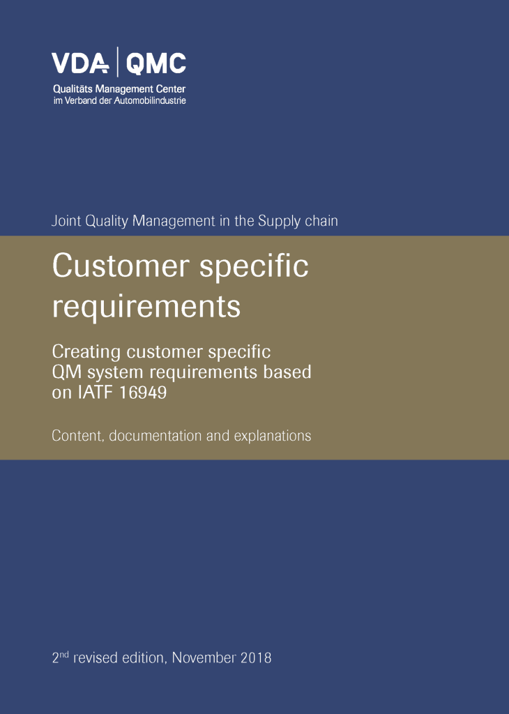 VDA – Customer specific requirement