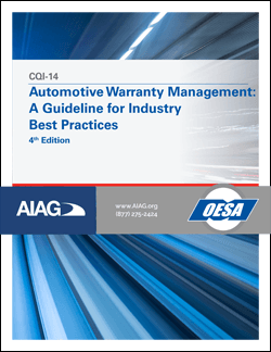 CQI-14- 4th Edition – Automotive Warranty Management Guideline