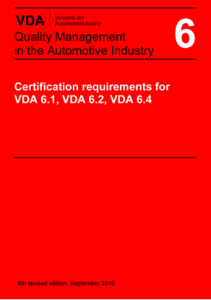 VDA – Certification requirements for VDA 6.1, VDA 6.2, VDA 6.4